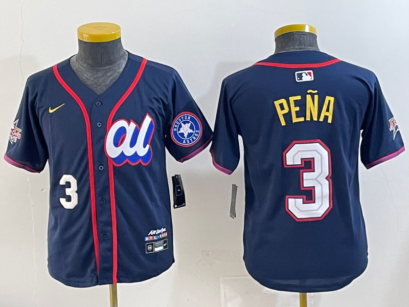 Youth 2025 Houston Astros #3 Pena Drak Blue All star Nike MLB Jersey style 016